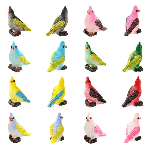 16pcs resin parrot miniature - resin,