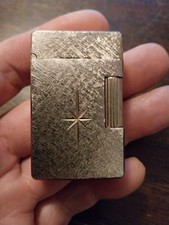 BRIQUET PLAQUE OR OSKAR VINTAGE ANNEES 70 EN PARFAIT ETAT FONCTIONNE NO DUPONT