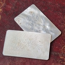 2 Jetons Anciens Nacre Gravée XVIIIè Mother Of Pearl Counter 18thC