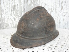Casque adrian M-15 infanterie jus grenier impacté poilu 14 18 wwi ww1