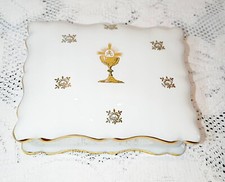 France - Bonbonnière Religieuse / Communion ou Baptême en Porcelaine de Paris