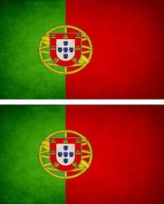 2x Autocollant sticker drapeau vintage vieilli P portugal