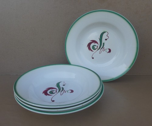 Assiettes creuses digoin - creuses, (x4)