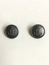 HERMÈS PARIS LOT 2 BOUTONS diamètre 1,5cm DECOR ANCRE MARINE AUTHENTIQUES =NEUFS
