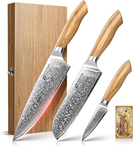 Emojoy damascus kitchen knife - emojoy,