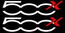2 X LOGOS POUR  FIAT 500X 500 X COULEUR BLANC / ROUGE AUTOCOLLANT STICKER CB118