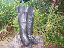 bottes cuissardes à revers plein cuir noir ; t 38 (AZ/F)