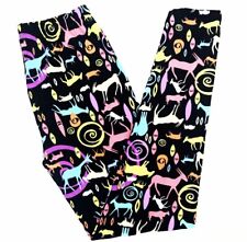 NWT Buttery Soft Neon Animal Safari Zoo Leggings One Size S M L Giraffe Zoo OS