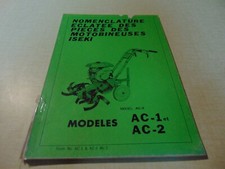 catalogue pièces détachées motoculteur ISEKI AC-1 AC-2  en Français