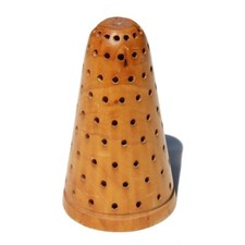 Ancien petit présentoir à sucettes conique en bois 15 cm / boulangerie