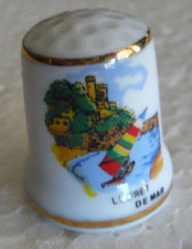 Dé à coudre de collection en porcelaine de la ville Espagnole de Lloret de Mar