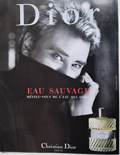 Christian Dior Vintage Print Ad !! " New Eau Sauvage Perfume johnny hallyday