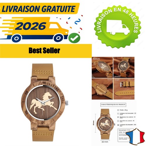 Montre bois bambou - de,