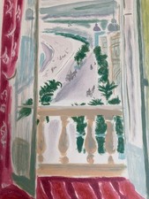 Gravure Lithographie Jules CAVAILLES Nice Bord De Mer Méditerranée 1950 Ancien