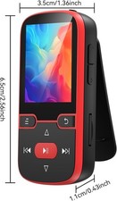 Lecteur MP3 Sport 32 Go avec Bluetooth 5.3, Lecteur de Musique Ultra-léger