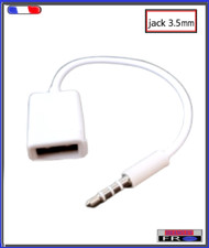 Adaptateur USB Femelle Pour Rallonge Cable USB 15cm+ prise Male Mini jack 3,5mm