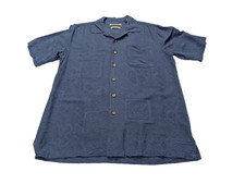 Chemise hawaïenne soie bleue Batik Bay manches courtes taille S #671 hawaienne