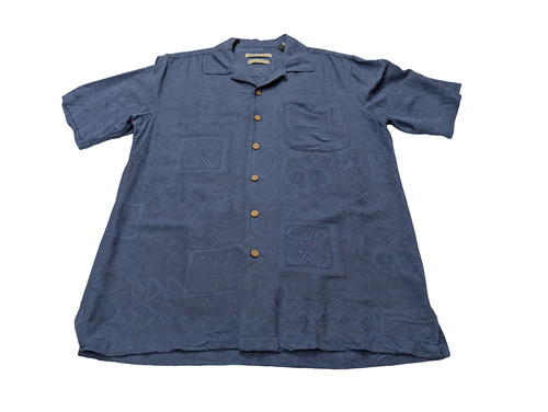 Chemise hawaïenne soie bleue