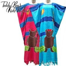 Ours en Peluche Enfant Filles Caftan Souple Robe Couvre Haut Long Main Peinture