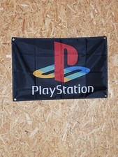 Drapeau "PlayStation" Vintage 60x90cm - Idéal Déco Garage Loft ou autre