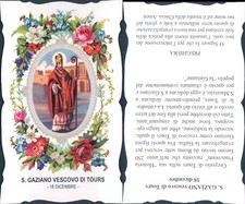 Rareté Santino Du Jour De Naissance 18-Décembre S.Gaziano Évêque De Tours