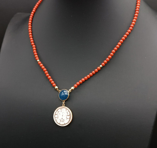 Collier femme vrai corail - collier,