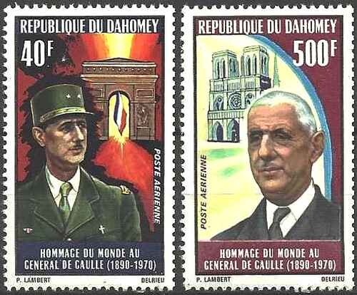 Timbres gaulle dahomey - timbres, de