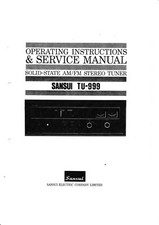 Manuel De Service Avec Instructions D'Utilisation Pour SANSUI TU-999