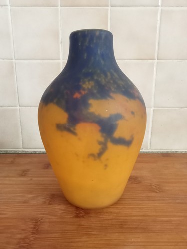 Vase verre marmoreen pate - verre,
