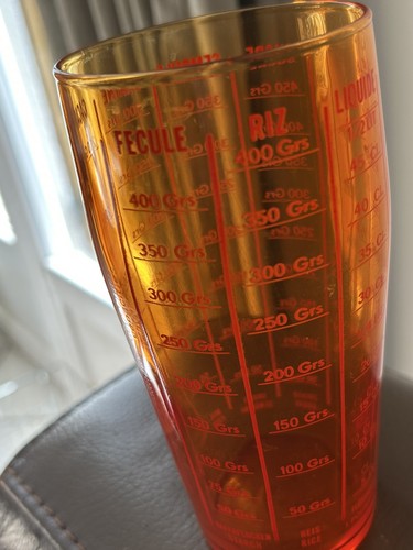 Verre doseur vintage - verre, orange