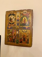 icône ancienne orthodoxe fin XVIII-debut XIX siecle, grande 53 cm.