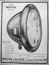 AD PRINT Original 1913 Mestra electric reflector silver reflector MESTRE BLATGE