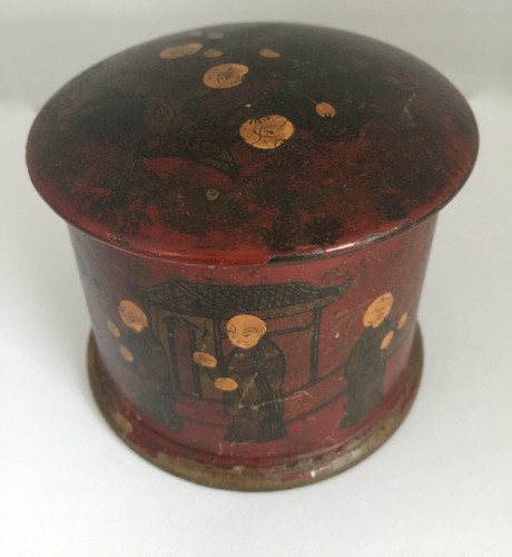 Boite ancienne ronde pagode - boite, ronde/