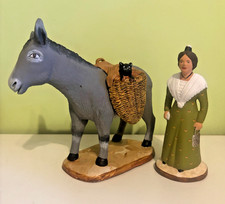 Grand Santon ARTERRA Arlésienne avec son âne  hauteur  12 cm