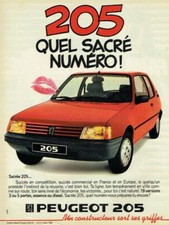 Publicité Advertising 1220 1985  Peugeot 205   quel sacré numéro