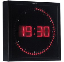 Horloge digitale murale avec 60 LED - Rouge - Lunartec
