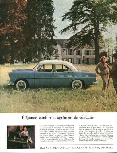 Publicité ancienne voiture