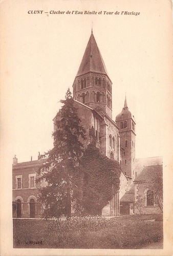 Cluny clocher l - -, l'eau
