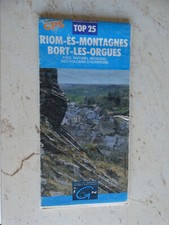 carte  IGN bleue 2434 OT top 25 RIOM ES MONTAGNES BORT LES ORGUES 1999 edition 2