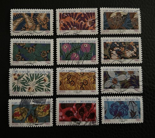 Série fleurs papillons - série, "