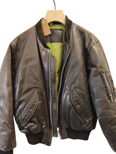 Blouson cuir vintage - , homme