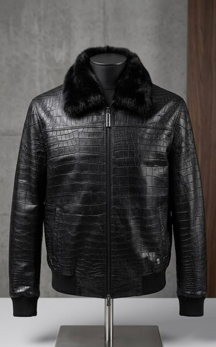 Veste cuir gaufré - veste,