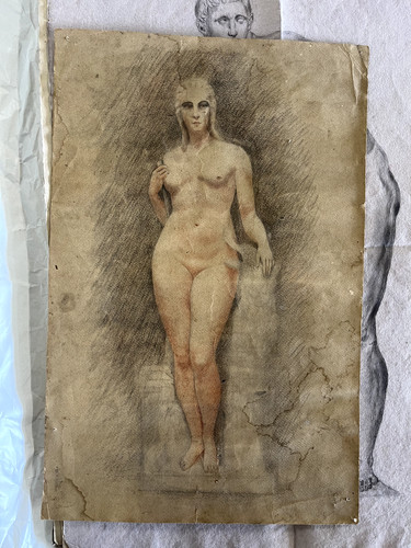 Dessin art déco - déco, nue