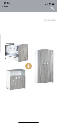 Chambre hugo lit 60x120 - :,