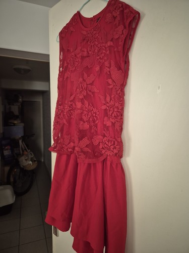 Belle robe rouge coton et - rouge,