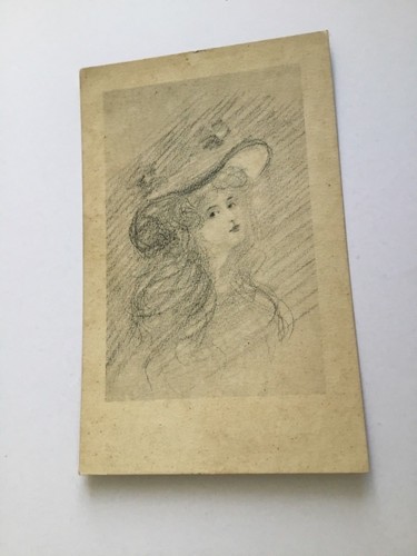 Cpa esquisse jeune - femme, au