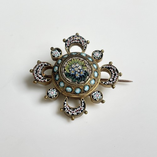 Ancien broche micro mosaïque - broche, micro-mosaïque