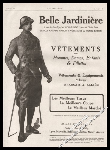 Publicité uniforme poilus - uniforme,