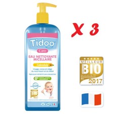 Lot de 3 Tidoo Bébé - Eau Nettoyante Micellaire - 3 x 500 ml - Neuf - BIO