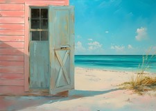 Art mural de porte de plage